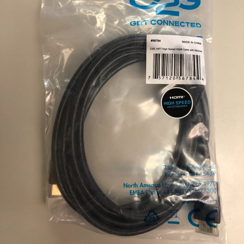 C2G 56784 10ft High Speed HDMI Cable with Ethernet
